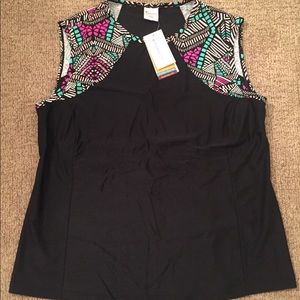 Plus Size Tidal Tank Sleeveless Swim n' Gym Top